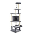 Großer Haustier Kitty Tower Sisal Post Holzbrett Hanges Spielzeug Super hohe Multi -Level -Plüsch -Katzenbaum